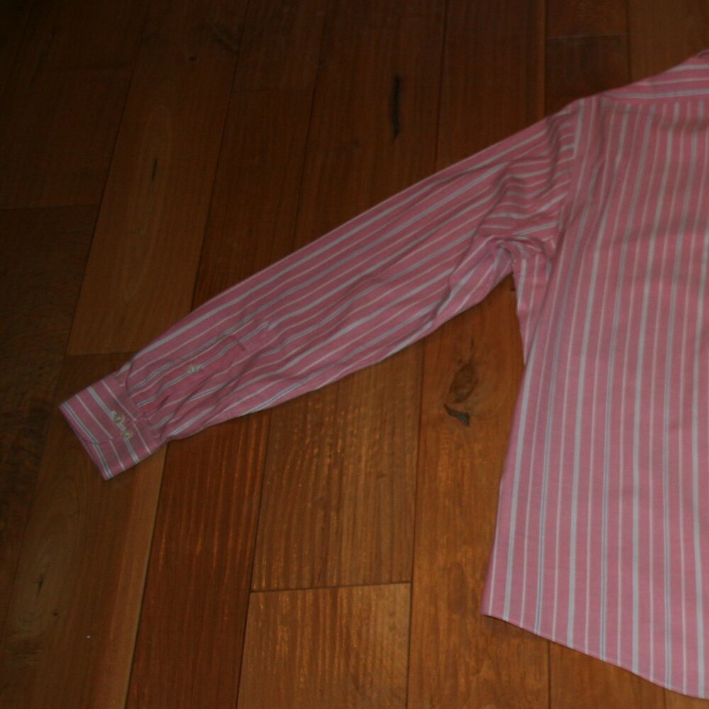 Brooks Brothers Regent Long Sleeve Pink/Stripe Shirt Size Large - Picture 10 of 11